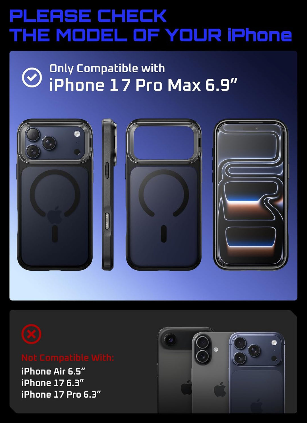 جراب SUPCASE لهاتف iPhone 18 Pro Max / 17 Pro Max مع مسند، زر تحكم بالكاميرا، متوافق مع MagSafe، حماية بمعايير عسكرية، ظهر شبه شفاف نحيف، إصدار Unicorn Beetle Mag