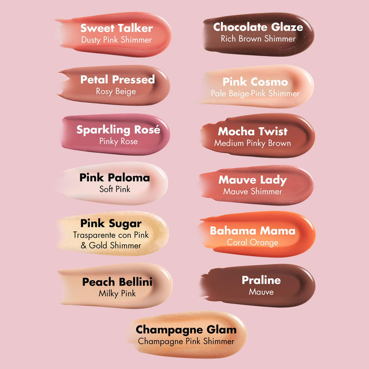 e.l.f. Lip Plumping Gloss, Hydrating, Nourishing, Invigorating, High-Shine, Plumps, Volumizes, Cools, Soothes, Champagne Glam, Shimmer, 0.1 Oz