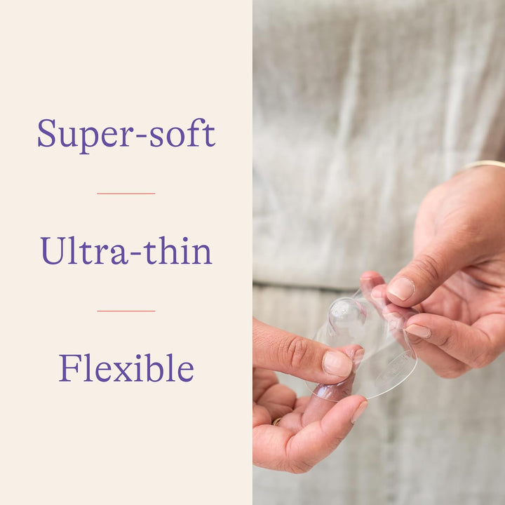 Lansinoh Contact Nipple Shields for Nursing Mothers, Ultra-Thin Soft & Flexible Medical-Grade Silicone Shields for Sensitive Nipples and Latch-On Support, (1 inch or 24mm), with Case, 2 Count