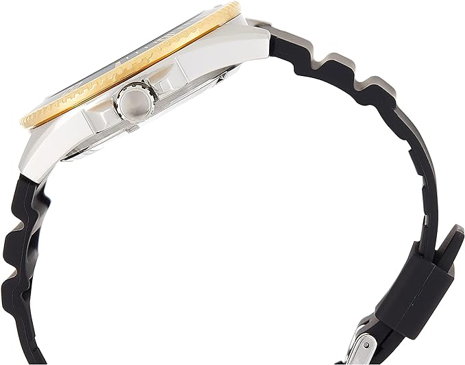 Casio Men's Diver Inspired Stainless Steel Quartz Watch with Resin Strap, Black, 25.6 (Model: MDV106G-1AV)