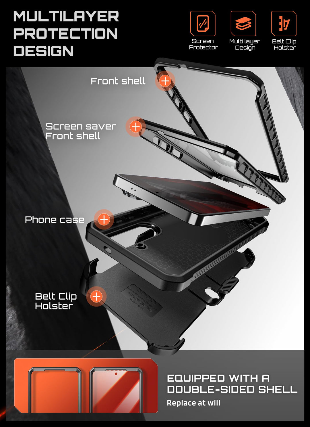 حافظة SUPCASE لسلسلة Samsung Galaxy S26 مزودة بحامل مدمج، وحماية بمعيار عسكري، ومتوافقة مع MagSafe، ومشبك حزام قابل للفصل، وواقي شاشة وإطار أمامي مدمجين، UBPro Mag