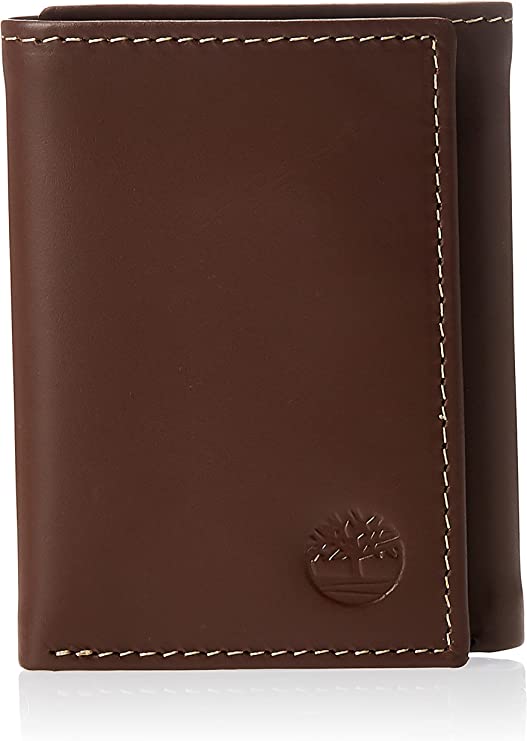 Timberland D01388  Mens Leather Trifold Wallet With ID Window - Brown