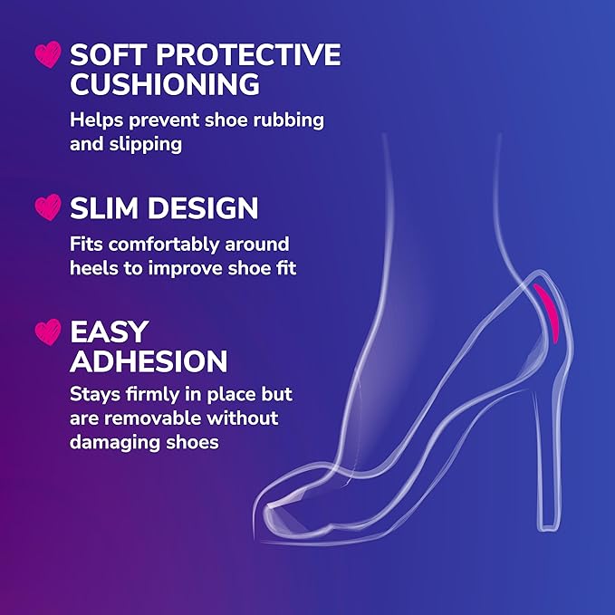 Dr. Scholl's® Love Your Heels & Flats Heel Liner Cushions, Helps Prevent Uncomfortable Shoe Rubbing at The Heel and Helps Prevent Shoe Slipping for Shoes That are Too Big, 3 Pair