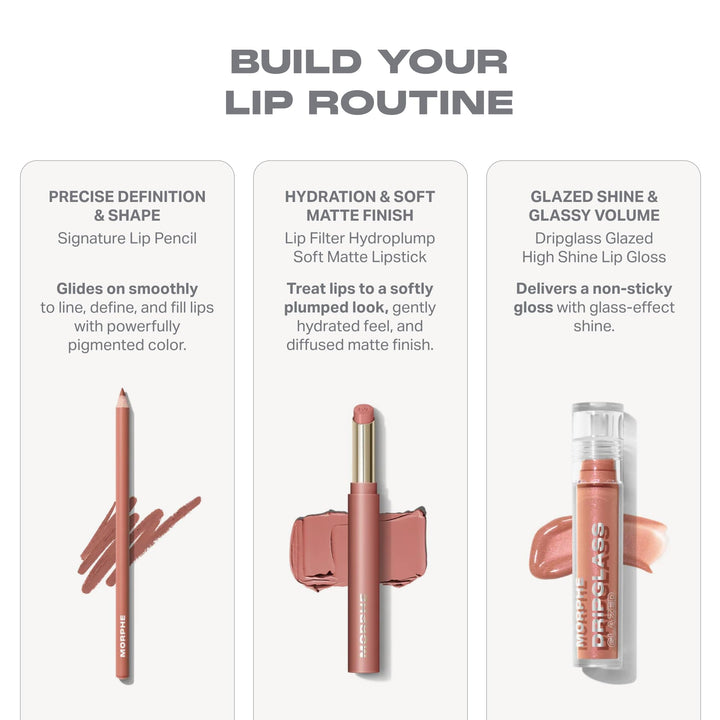 Morphe Signature Lip Liner Pencil - Creamy, Long Lasting Definer for Precise Shaping and Filling - Lip Makeup Essential with Smooth Glide - Professional Lipliner Pencil