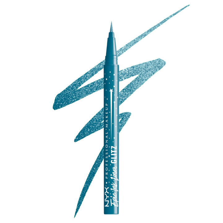 NYX PROFESSIONAL MAKEUP Epic Ink Glitz Liner, Waterproof Metallic Liquid Eyeliner with Vegan Formula 0.03 Fl Oz