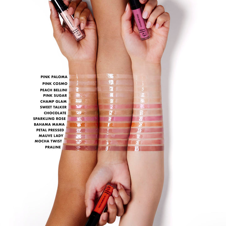 e.l.f. Lip Plumping Gloss, Hydrating, Nourishing, Invigorating, High-Shine, Plumps, Volumizes, Cools, Soothes, Champagne Glam, Shimmer, 0.1 Oz