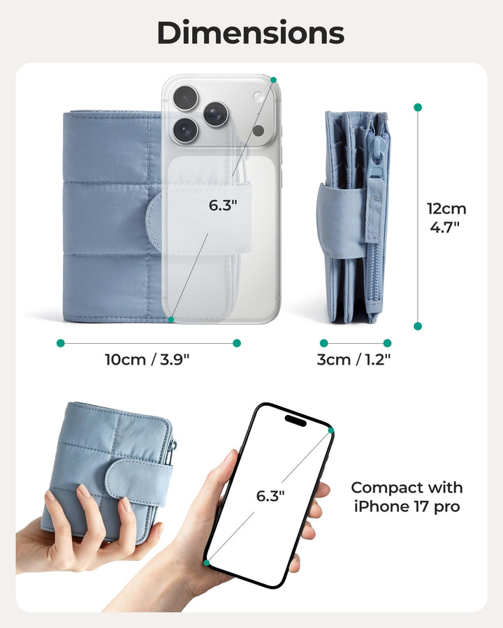 محفظة نسائية من BAGSMART، محفظة ثنائية الطي مبطنة بنظام حجب RFID لحماية البطاقات، محفظة بطاقات ائتمان، محفظة صغيرة للعملات المعدنية، تحتوي على 11 فتحة للبطاقات، حجرة للنقود، وجيب بسحاب للعملات المعدنية مع نافذة شفافة للهوية.