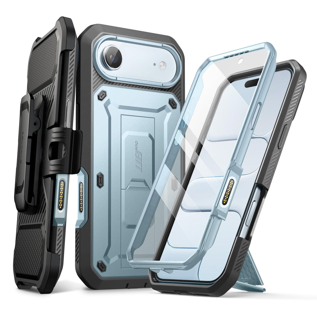 SUPCASE for iPhone Case, Belt Clip, Military-Grade Protection, Built-in Kickstand &amp; Screen Protector, Camera Control, Heavy-Duty Phone Case, Unicorn Beetle Pro