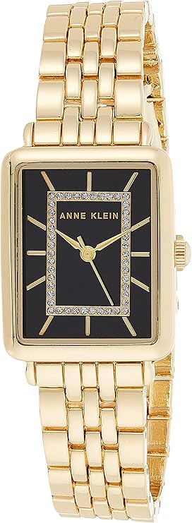 Anne Klein AK/3761SVTT Women's Glitter Accented Bracelet Watch - Gold/Black