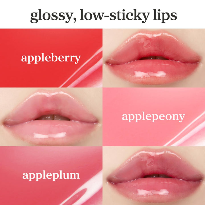 NOONI Korean Lip Oil - Applemint | Long-Lasting, Moisturizing, Plumping, Revitalizing for Dry Lips, Waterproof, No Peel Off, Hydrating, Nourishing Crystal Clear Lip Stain, 0.12 FL Oz