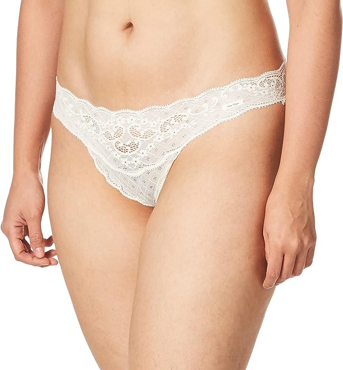 Tommy Hilfiger Women's Lace Brazilian Brief, Ivory White - 3alababak