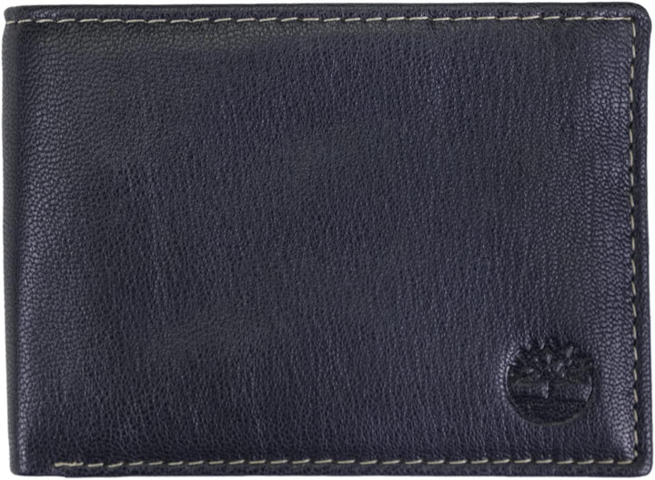 Timberland D97017/23A Men's Leather Passcase Security RFID Wallet, Navy Blue