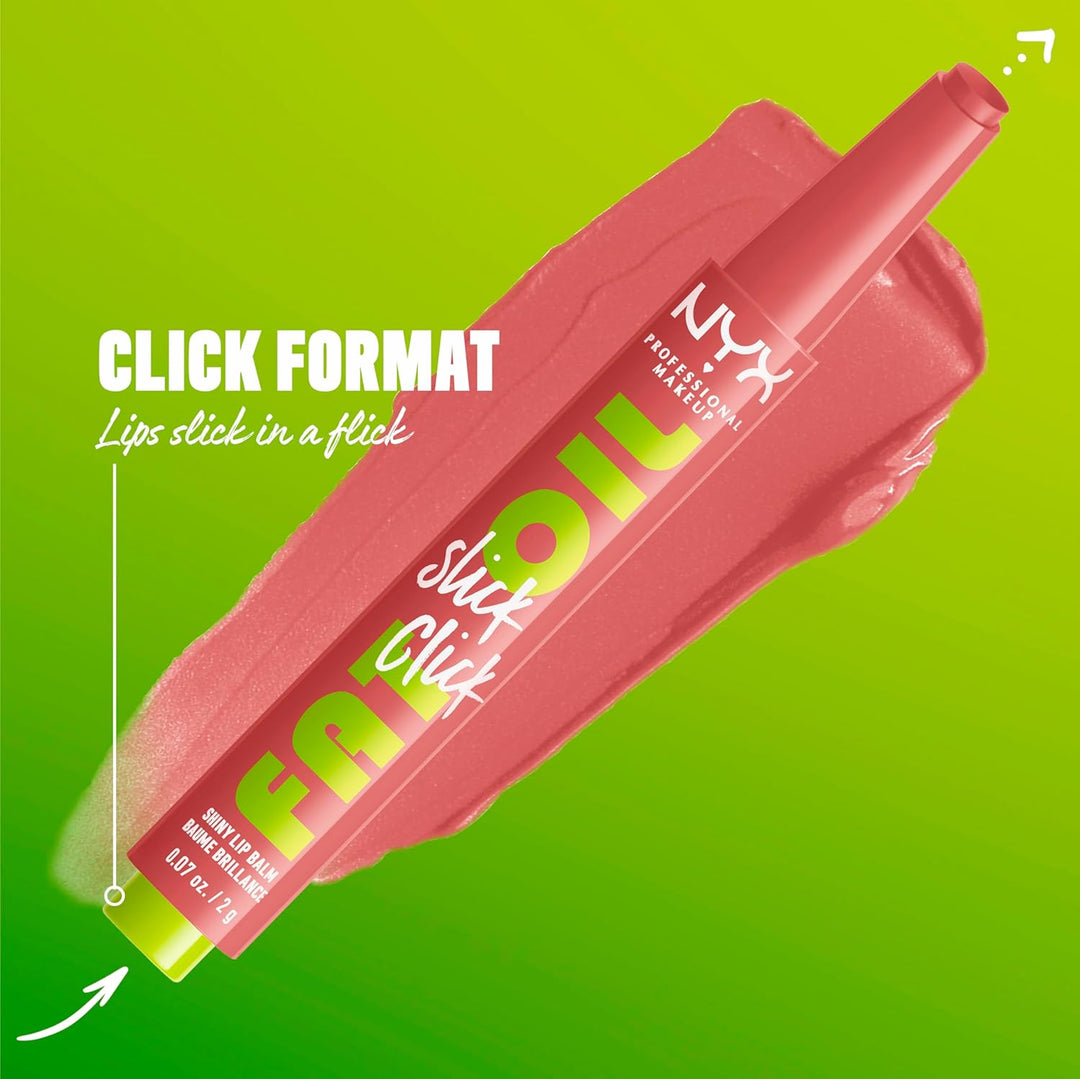 NYX PROFESSIONAL MAKEUP Fat Oil Slick Click, Lightweight, Buildable, Pigmented Vegan Lip Balm