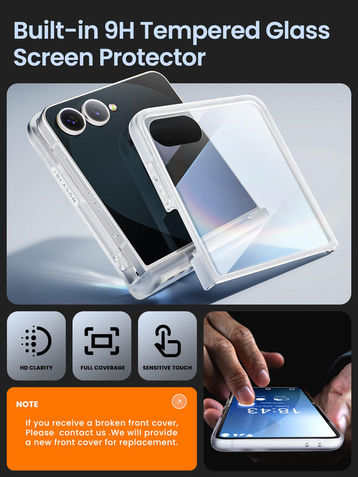 i-Blason for Samsung Galaxy Z Flip 7 Case with Stand [Tempered Glass Screen Protector] [Hinge Protection] [Support Wireless Charging] Slim Matte Protective Magnetic Phone Case for Z Flip 7