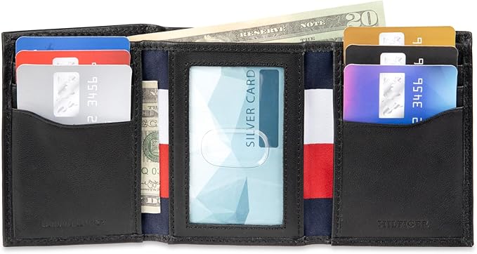 Tommy Hilfiger 31TL110022 Men's Trifold Wallet - Black