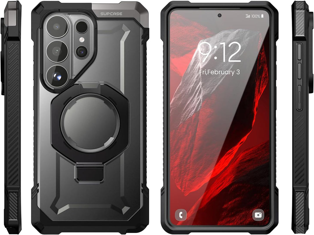 غطاء SUPCASE لهاتف Samsung Galaxy S26 Ultra مع حامل مدمج، ولوحة خلفية شفافة من البولي كربونات، ومغناطيس قوي، ومتوافق مع MagSafe، وحماية فائقة المتانة، ومقاوم للانزلاق، بتصميم Unicorn Beetle Grip