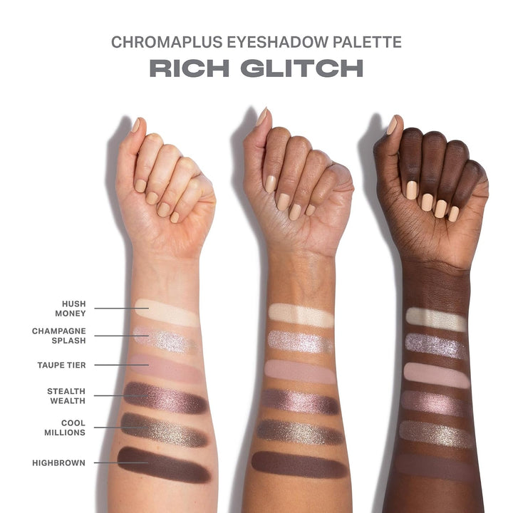 Morphe ChromaPlus 6-Pan Eyeshadow Palette - High Pigment Eye Makeup with Shimmer, Matte &amp; Metallic Eye Shadow - Neutral Eyeshadow Makeup Collection for All-Day Wear
