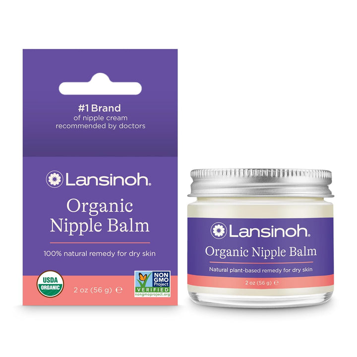 Lansinoh Organic Nipple Butter, Nipple Cream Safe for Breastfeeding Baby, Postpartum Essentials for Mom, 2 Ounces