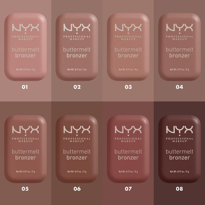 NYX PROFESSIONAL MAKEUP Matte Buttermelt Bronzer, Longwear Face Makeup with Up to 12 Hours of Wear, Vegan Formula 0.17 Ounce
