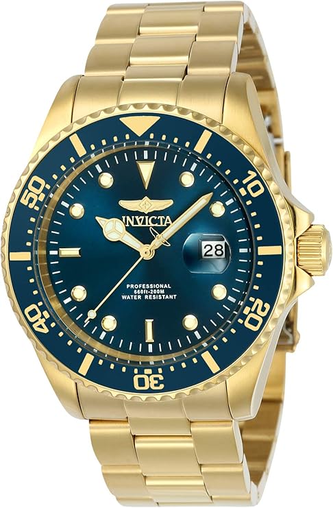 Invicta Men's 23388 Pro Diver Analog Display Quartz Gold Tone Stainless Steel Watch