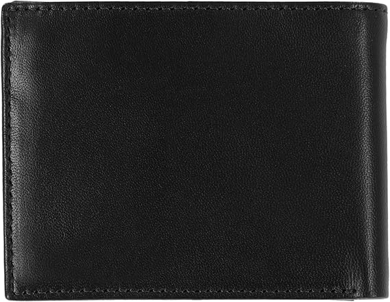 Steve Madden Men's Slim Leather Wallet with Extra Capacity Attached Flip Pockets Black (Glove)