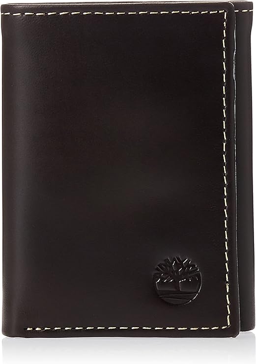 Timberland D01388  Mens Leather Trifold Wallet With ID Window - Brown (Cloudy)