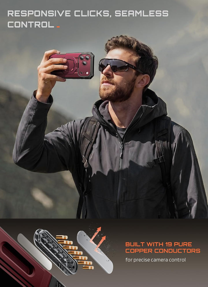جراب SUPCASE لهاتف iPhone 18 Pro / iPhone 17 Pro، حماية فائقة مع واقي شاشة زجاجي، زر التحكم بالكاميرا، حامل مغناطيسي، متوافق مع MagSafe، جراب حماية كامل للجسم Unicorn Beetle Grip Pro