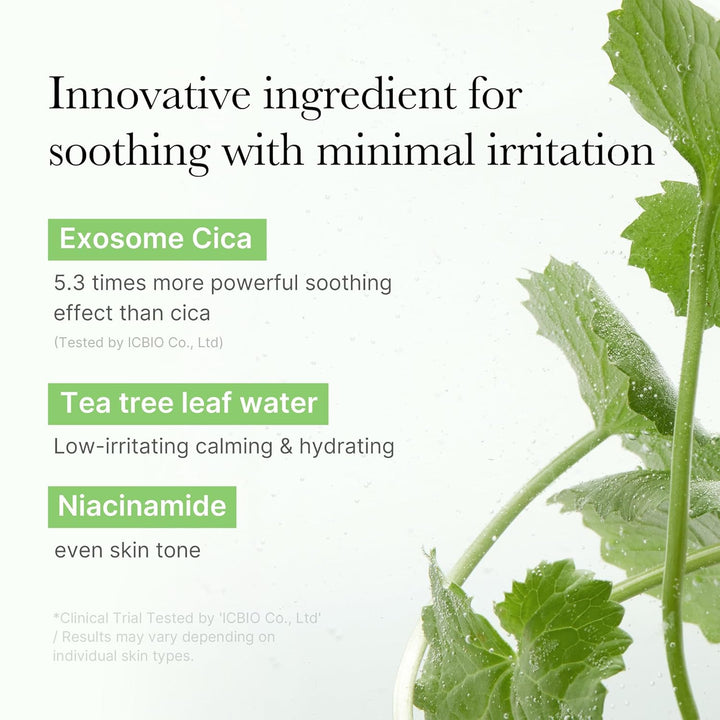 medicube Toner Pads Exosome CICA Tea Tree Calming Toner Pad for Sensitive Skin | Centella Asiatica for Redness, Breakouts | Low-irritating &amp; Hydrating Care | Korean Skincare, 100 Pads (1 Pack)