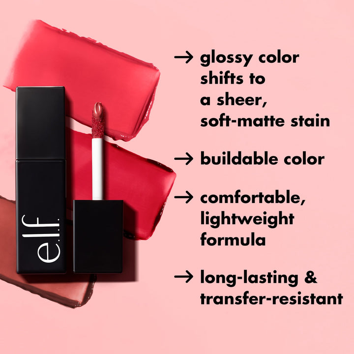 e.l.f. Glossy Lip Stain, Long-Lasting, Lightweight Lip Stain For A Sheer Pop Of Color & Subtle Gloss Finish, Vegan & Cruelty-Free