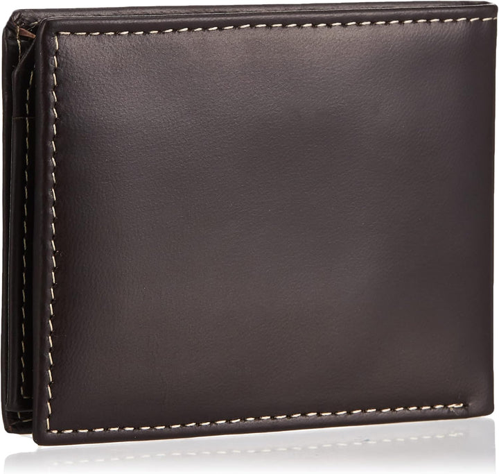 Timberland D01387 Men's Leather Wallet With Attached Flip Pocket, Brown (Cloudy)