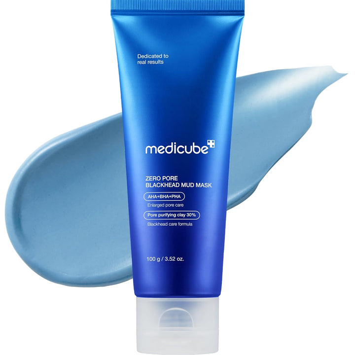 Medicube Zero Pore Blackhead Mud Facial Mask - Skin Cooling &amp; Pore Tightening - 3 Minute Quick Dry Formula with AHA, BHA, PHA, and Pore-Purifying Clay - Korean Mud Mask 3.52 oz