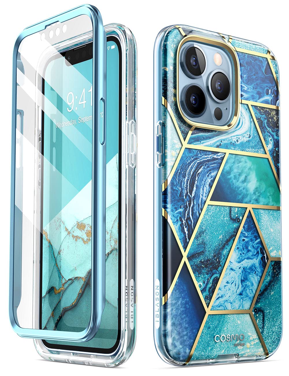 i-Blason Cosmo for iPhone 13 Pro Max Case [Built-in Screen Protector] [Military-Grade Protection] Slim Full-Body Stylish Protective Shockproof Phone Case for iPhone 13 Pro Max (Butterfly)