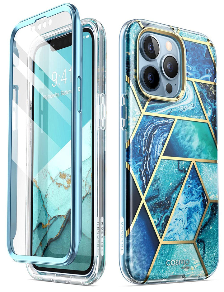 i-Blason Cosmo for iPhone 13 Pro Max Case [Built-in Screen Protector] [Military-Grade Protection] Slim Full-Body Stylish Protective Shockproof Phone Case for iPhone 13 Pro Max (Butterfly)