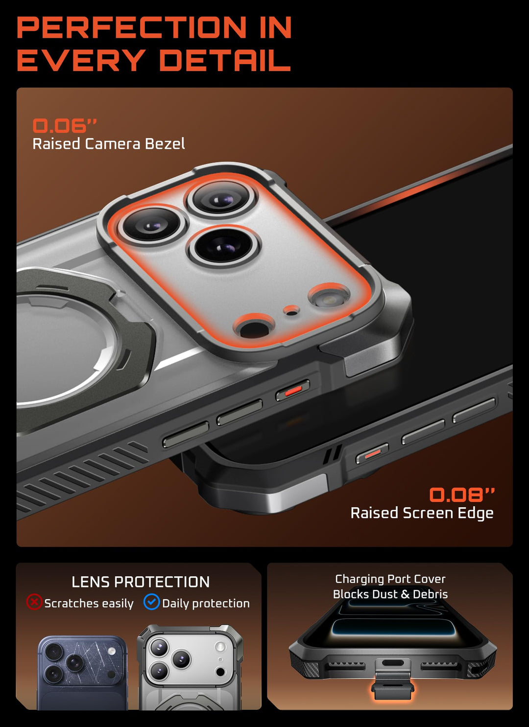 SUPCASE for iPhone 17 Pro Max Case with Kickstand (Unicorn Beetle Grip), [Camera Control Cover] [Compatible with MagSafe] [Military-Grade Drop Protection] Heavy Duty Magnetic Phone Case