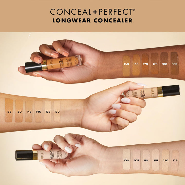 Milani Conceal + Perfect Longwear Concealer Full Coverage Infused with Hyaluronic Acid &amp; Vitamin E, Cover Dark Circles, Blemishes &amp; Skin Imperfections for Long-Lasting Wear