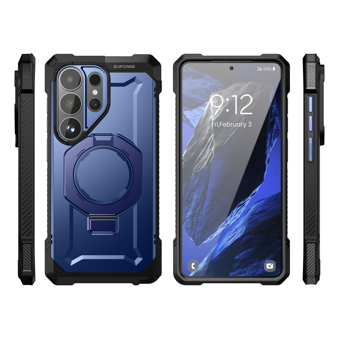 غطاء SUPCASE لهاتف Samsung Galaxy S26 Ultra مع حامل مدمج، ولوحة خلفية شفافة من البولي كربونات، ومغناطيس قوي، ومتوافق مع MagSafe، وحماية فائقة المتانة، ومقاوم للانزلاق، بتصميم Unicorn Beetle Grip