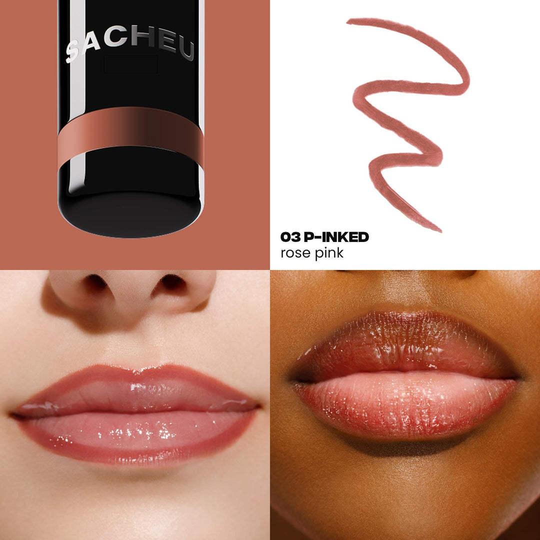 Sacheu Lip Liner STAY-N Peel Off Lip Stain — Long Lasting Matte Lip Tattoo Transfer Proof Lipstain Infused with Hyaluronic Acid &amp; Vitamin E for All Skin Types — Vegan &amp; Cruelty-Free
