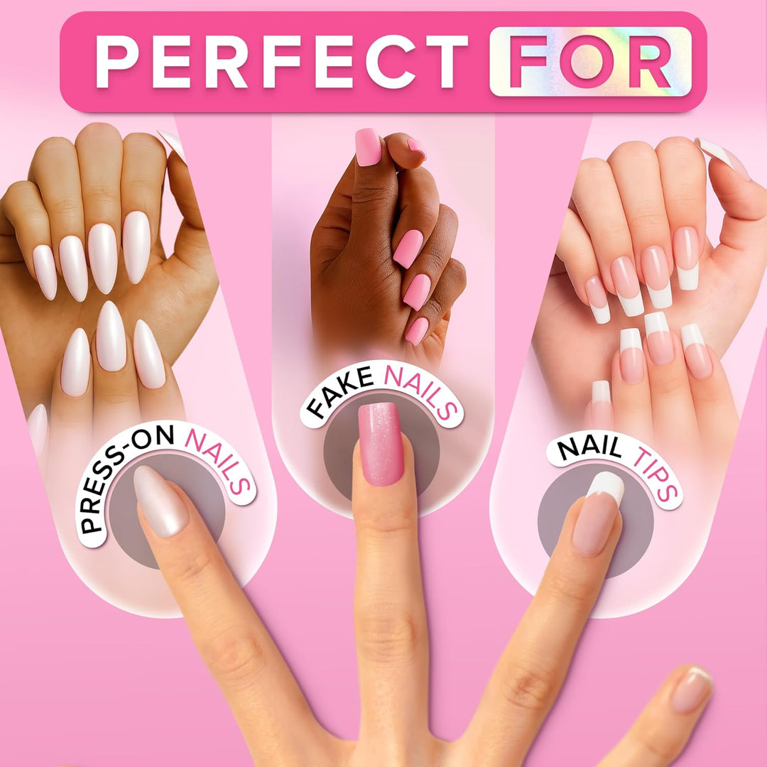 NYK1 Super Strong Nail Glue for Press On Nails, Nail Tips &amp; Acrylic Nails (8ml) NYK1 NailBond Brush On Glue for Press Ons, Tips &amp; Acrylics - Long Lasting, Maximum Strength, Mess-Free Application