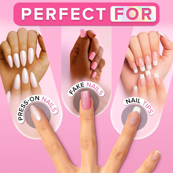 NYK1 Super Strong Nail Glue for Press On Nails, Nail Tips &amp; Acrylic Nails (8ml) NYK1 NailBond Brush On Glue for Press Ons, Tips &amp; Acrylics - Long Lasting, Maximum Strength, Mess-Free Application