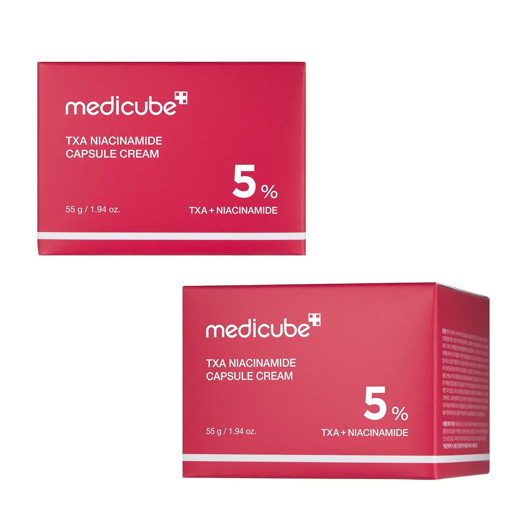 medicube Capsule Cream with TXA + Niacinamide | Dual Radiance Moisturizer Ideal for Use After Spot Care, Uneven Skin Tone &amp; Texture &amp; Hydration | 99% Pure Tranexamic Acid | Korean Skincare, 1.94 oz