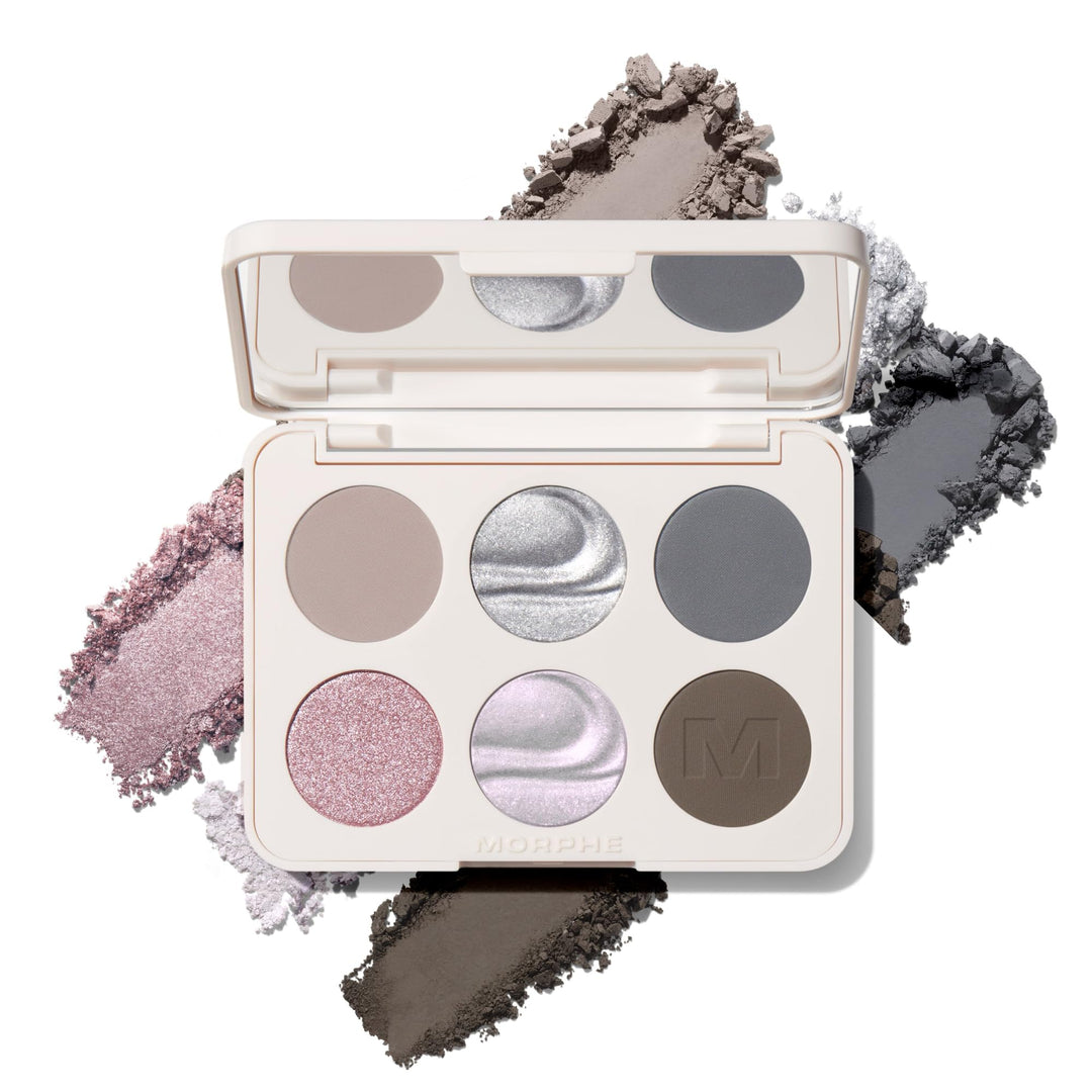 Morphe ChromaPlus 6-Pan Eyeshadow Palette - High Pigment Eye Makeup with Shimmer, Matte &amp; Metallic Eye Shadow - Neutral Eyeshadow Makeup Collection for All-Day Wear