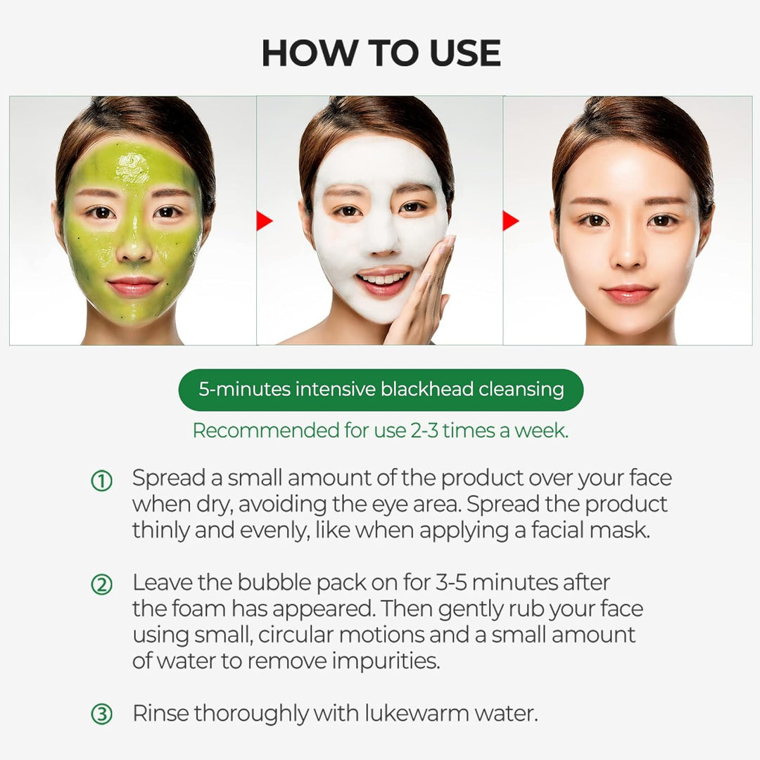 SOME BY MI Bye Bye Blackhead 30 Days Miracle Green Tea Tox Bubble Cleanser - 4.23 Oz, 120g - Made from Green Tea Extract - Mild Daily Face Wash for Removing Sebum and Blackheads - Korean Skin Care