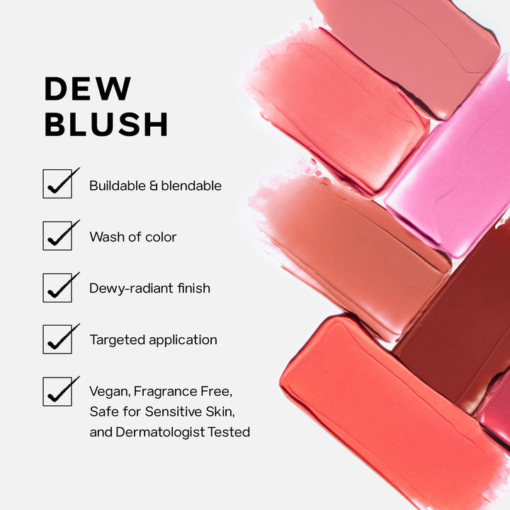 Saie Dew Liquid Blush for Cheeks - Hydrating Cream Blush Stick with a Blendable + Buildable Formula
