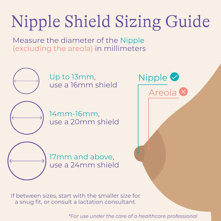 Lansinoh Contact Nipple Shields for Nursing Mothers, Ultra-Thin Soft & Flexible Medical-Grade Silicone Shields for Sensitive Nipples and Latch-On Support, (1 inch or 24mm), with Case, 2 Count