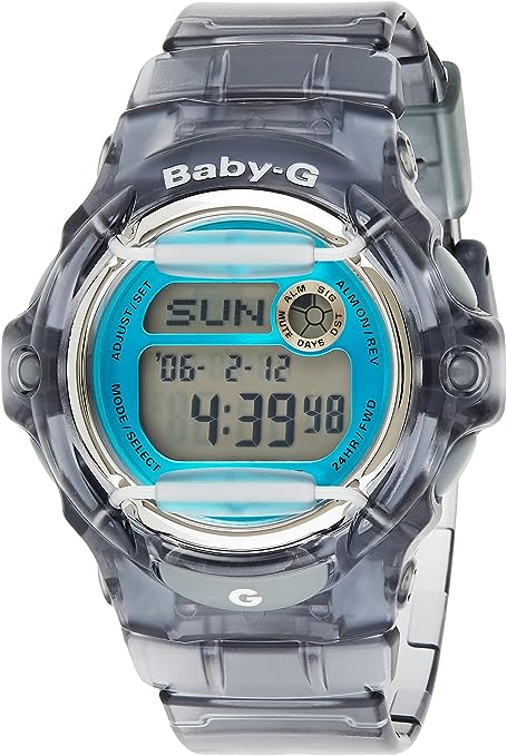 Casio Baby-G BG169R-8B Face Protector Ion-Plated Metal Grey Blue Watch Digital - 3alababak