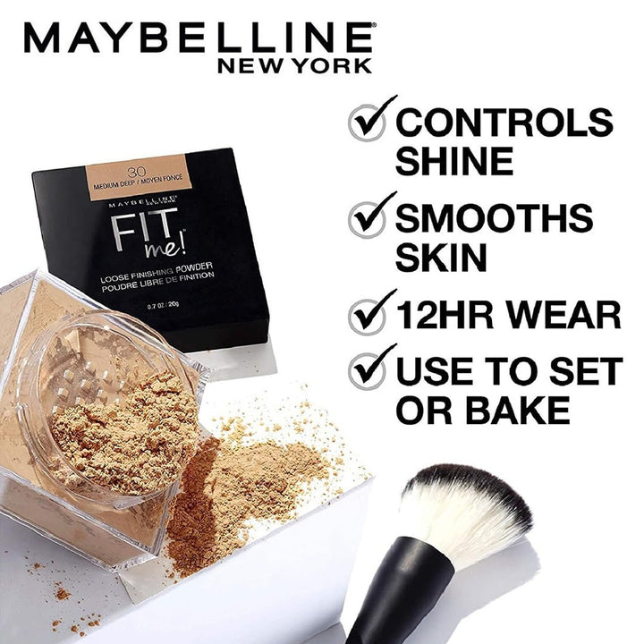 Maybelline Fit Me Loose Setting Powder, Face Powder Makeup & Finishing Powder, Light Medium