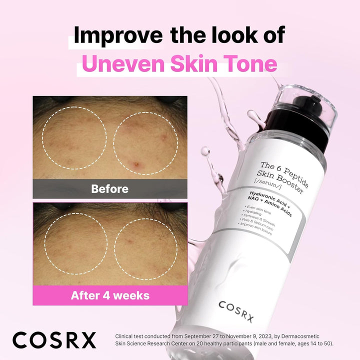 COSRX 6X Peptide Collagen Skin Booster Toner Serum for Dull &amp; Uneven Skin, Preps Skin with Copper Peptides, GHK-Cu, Skin Renewal Boosting Facial Essence, Korean Skin Care, 5.07 Fl.Oz