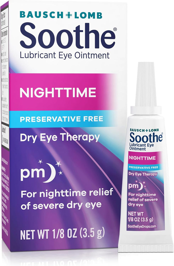 Soothe Preservative-Free Lubricant Eye Ointment, Nighttime Relief for Severe Dry &amp; Irritated Eyes, Gentle for Sensitive Eyes, 0.12 Fl Oz