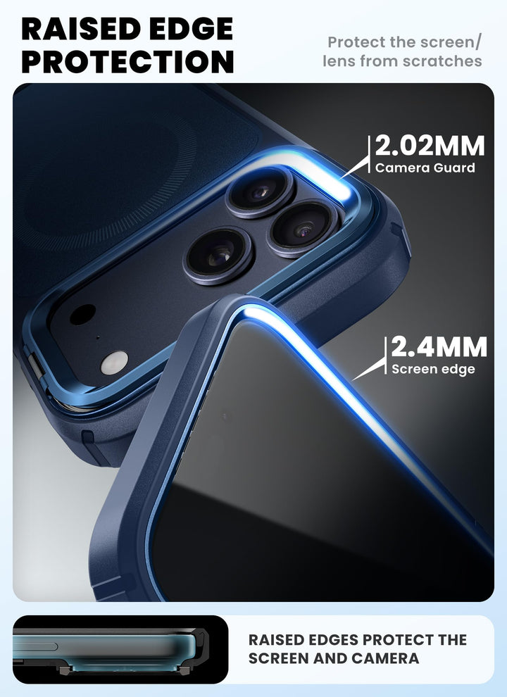 i-Blason Ares for iPhone 17 Pro Max Case with Stand [9H Tempered Glass Screen Protector][MagSafe Compatible] [Camera Control Button] Military-Grade Protection Full-Body Heavy Duty Magnetic Case
