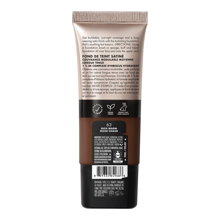 e.l.f. Soft Glam Foundation, Medium Coverage, Long-Lasting & Buildable Foundation For A Smooth, Satin Finish, Vegan & Cruelty-Free, 32 Medium Neutral